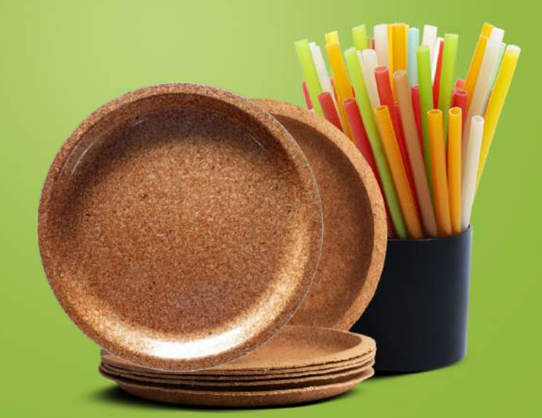 Biodegradable Tableware - Paddy Husk Plates and Rice Drinking Straws
